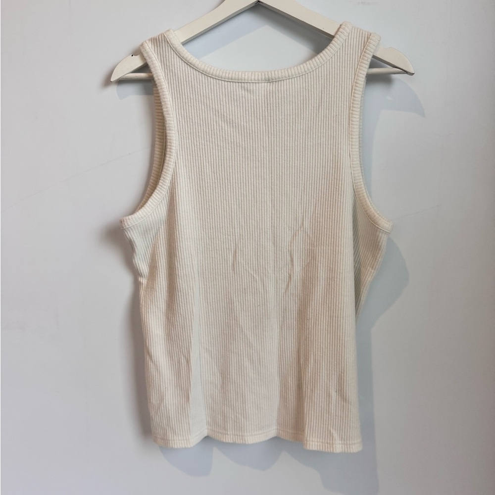 Tranquil & True Cream Ribbed Sleeveless Top and Pants Pajama Set Size L, XL - Picture 3 of 10